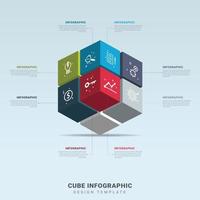 3d cube modern business infographic options template vector