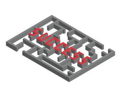 find a way to success in the maze concept vector