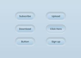 UI, UX buttons design set. Trendy soft ui button with shadow vector