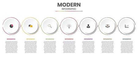 vector de plantilla de infografía moderna con botón redondo