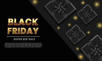 Super big sale card for black friday. sale card vector with gift box