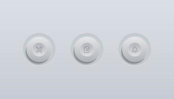 UI buttons vector design with minimal icon