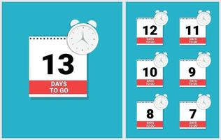 tiempo de cuenta regresiva calendario arte vectorial, iconos y elementos gráficos vector