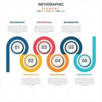 Creative six step infographics template vector