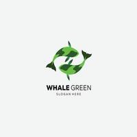 whale color illustration logo template vector