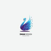 elegant swan design gradient color illustration vector