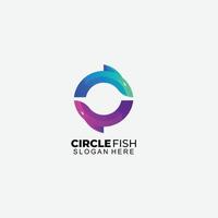 circle fish with initial o logo vector design template