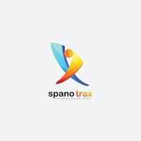 human design with initial x logo vector illustration