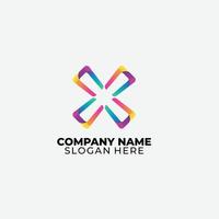 letter x design colorful logo gradient vector