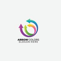 arrow logo colorful design gradient vector