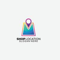 tienda ubicación logotipo plantilla icono vector color símbolo