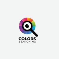 lupa ojos logo colorido diseño icono vector