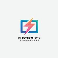 ilustración de color de degradado de vector de logotipo eléctrico de caja