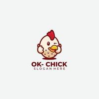 plantilla de diseño de ilustración de logotipo de pollo bebé vector