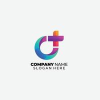 letter c with medical design gradient color logo icon vector