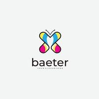 butterfly logo with initial x design template vector