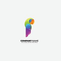 parrot logo colorful design template icon vector