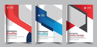 Company profile brochure with modern gradient shapes business book cover design vector