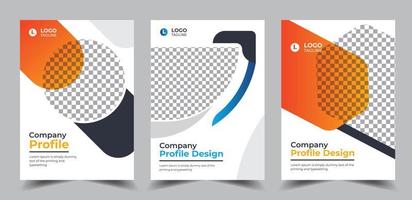 Company profile brochure with modern gradient shapes business book cover design vector