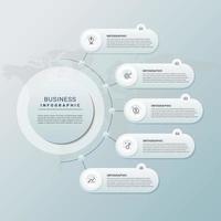 Modern business infographics template with 5 steps vector