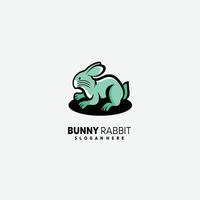 rabbit mascot logo design gradient template vector