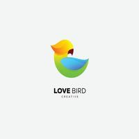 plantilla de degradado de ilustración de logotipo colorido de loro vector