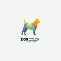 perro logo colorido diseño ilustración vector