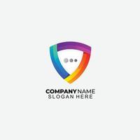 shield message design gradient colorful logo vector