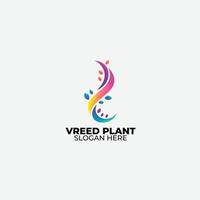 icono de degradado de logotipo colorido de diseño de planta de caña vector