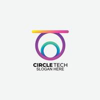 circle tech logo company design gradient colorful vector