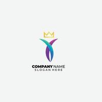 human crown design logo gradient icon vector