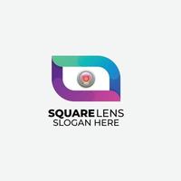 square lens logo vector template gradient color