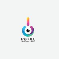 eyes with power button design logo gradient icon vector