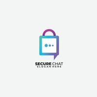 bag message logo design line art gradient colorful vector
