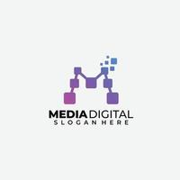 letter m design digital logo template icon vector