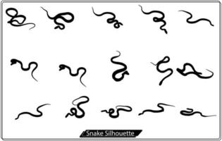 siluetas de serpiente vector conjunto fondo blanco