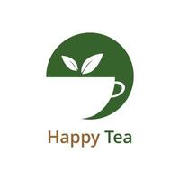 happy tea abstract logo design illustration vector