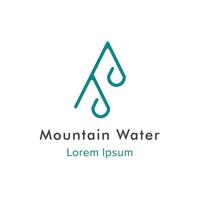 ilustración de diseño de logotipo de agua de montaña vector