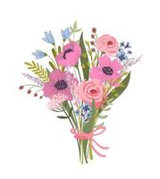 Isolated llustration bouquet of flowers. Vector design concept for holyday and other use.