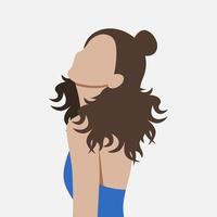 faceless girl in blue top with cute hairstyle. casual vector illustration design for banner, poster, social media, website, and elements.