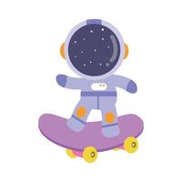 illustration vector graphic astronaut kid playing skate board