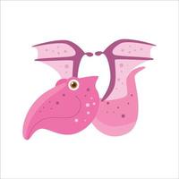 Baby pterodactyl, funny dinosaur cartoon character, cute monster illustration design