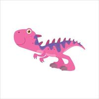 lindo velociraptor rosa, divertido monstruo prehistórico, diseño de personajes de dino bebé. vector gratis premium