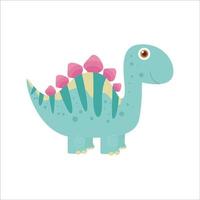 estegosaurio bebé, gráfico vectorial de ilustración de dinosaurio lindo y adorable. personaje de monstruo divertido vector