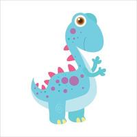 Smiling stegosaurus with polkadot pattern. cute and funny prehistoric reptile. vintage monster. vector