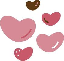 Heart set doodle1. Cute hearts. Cartoon color vector illustration.