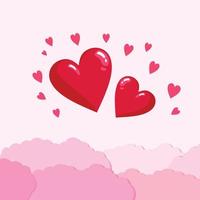 Happy Valentine's Day greetings with a beautiful pink background symbolize love and affection and are very romantic, suitable for showing love for your lover vector