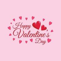Happy Valentine's Day greetings with a beautiful pink background symbolize love and affection and are very romantic, suitable for showing love for your lover vector