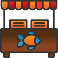 diseño de icono de vector de mercado de pescado