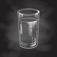 A glass of milk, a drink. Ink  chalkboard sketch isolated on white background. Hand drawn vector illustration. Vintage style stroke drawing.